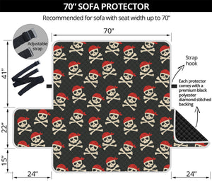 Pirate Skull Crossbones Pattern Print Sofa Protector