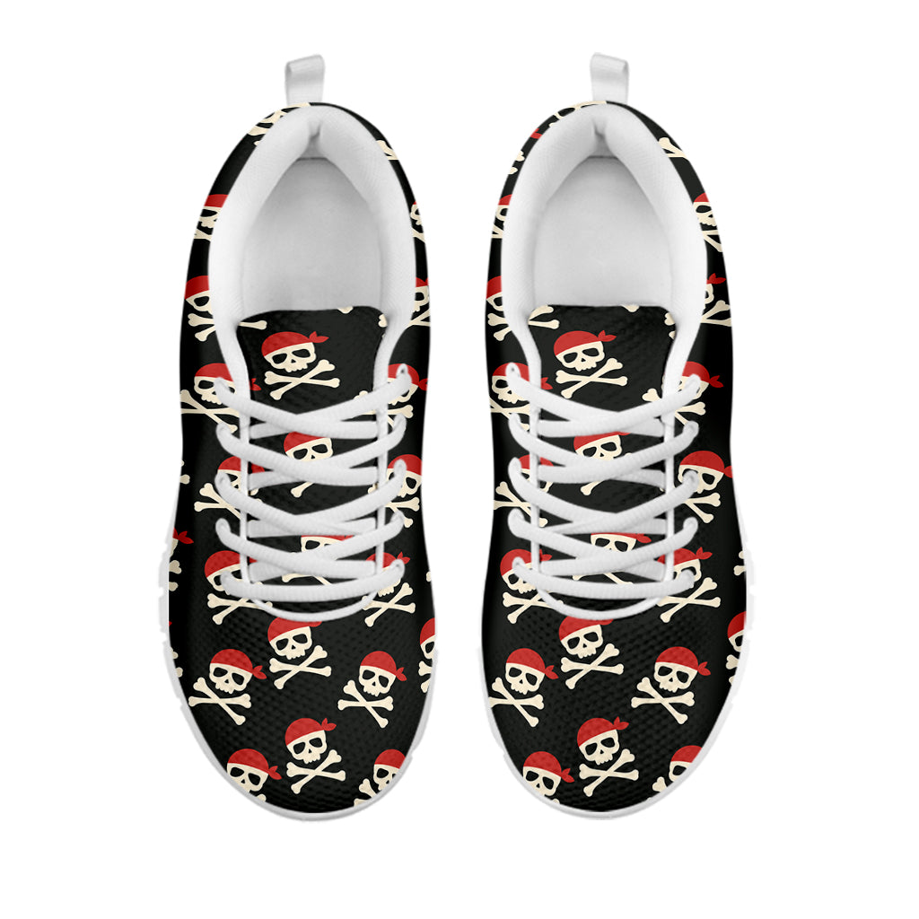 Pirate Skull Crossbones Pattern Print White Sneakers