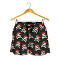 Pirate Skull Crossbones Pattern Print Women's Shorts