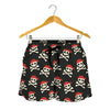 Pirate Skull Crossbones Pattern Print Women's Shorts