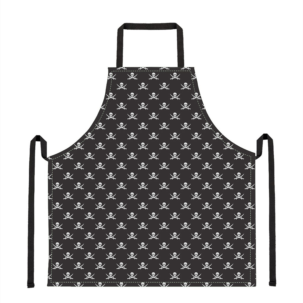 Pirate Skull Symbol Pattern Print Apron