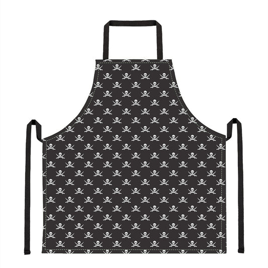 Pirate Skull Symbol Pattern Print Apron