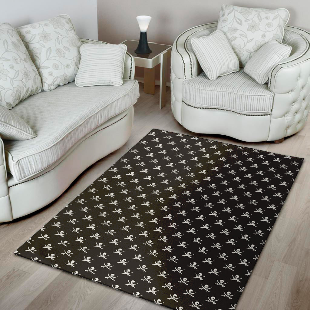 Pirate Skull Symbol Pattern Print Area Rug