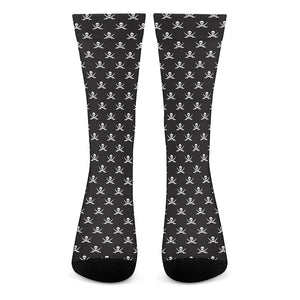 Pirate Skull Symbol Pattern Print Crew Socks