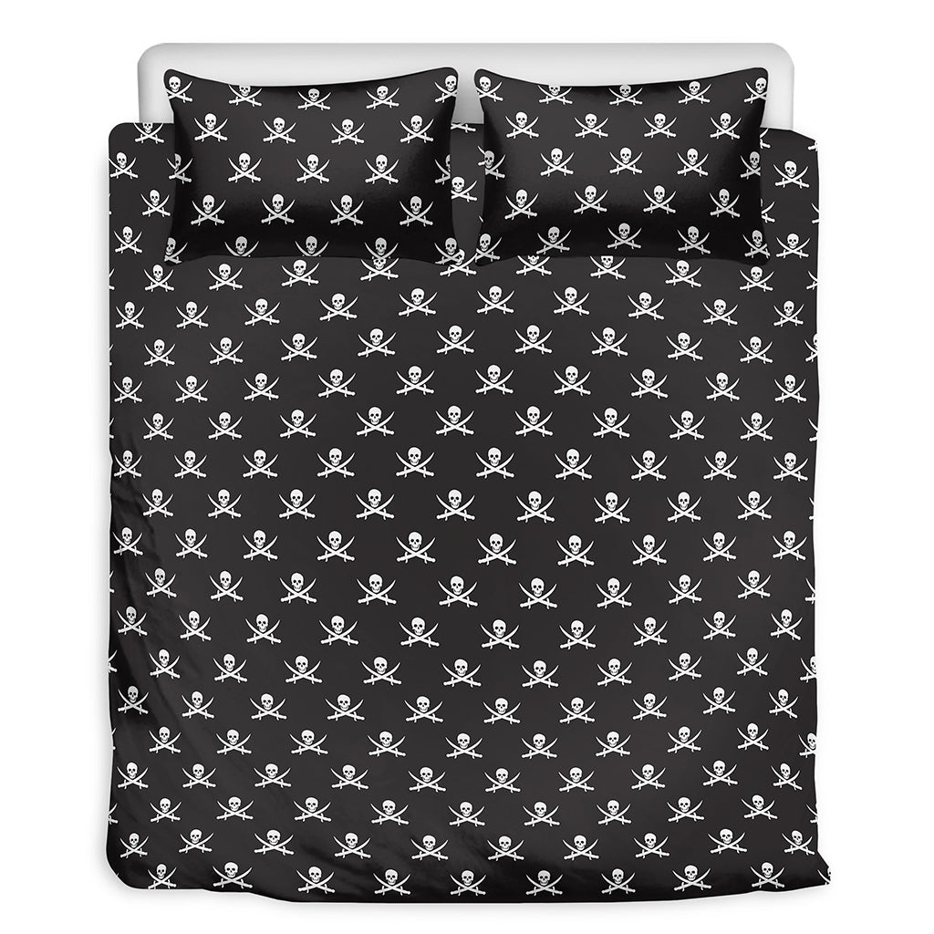 Pirate Skull Symbol Pattern Print Duvet Cover Bedding Set