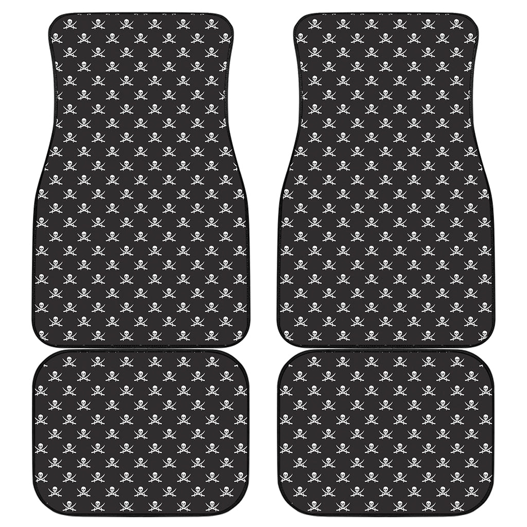 Pirate Skull Symbol Pattern Print Front and Back Car Floor Mats