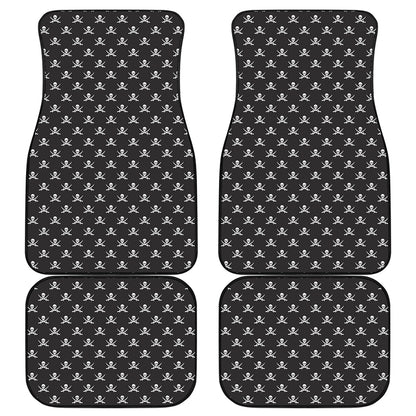 Pirate Skull Symbol Pattern Print Front and Back Car Floor Mats