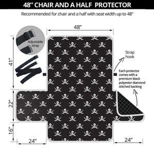 Pirate Skull Symbol Pattern Print Half Sofa Protector