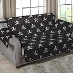 Pirate Skull Symbol Pattern Print Loveseat Protector