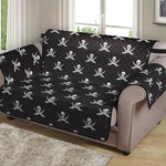 Pirate Skull Symbol Pattern Print Loveseat Protector