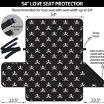 Pirate Skull Symbol Pattern Print Loveseat Protector