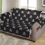 Pirate Skull Symbol Pattern Print Loveseat Protector