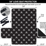 Pirate Skull Symbol Pattern Print Loveseat Protector