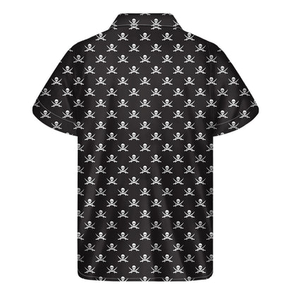 Pirate Skull Symbol Pattern Print Men's Short Sleeve Shirt