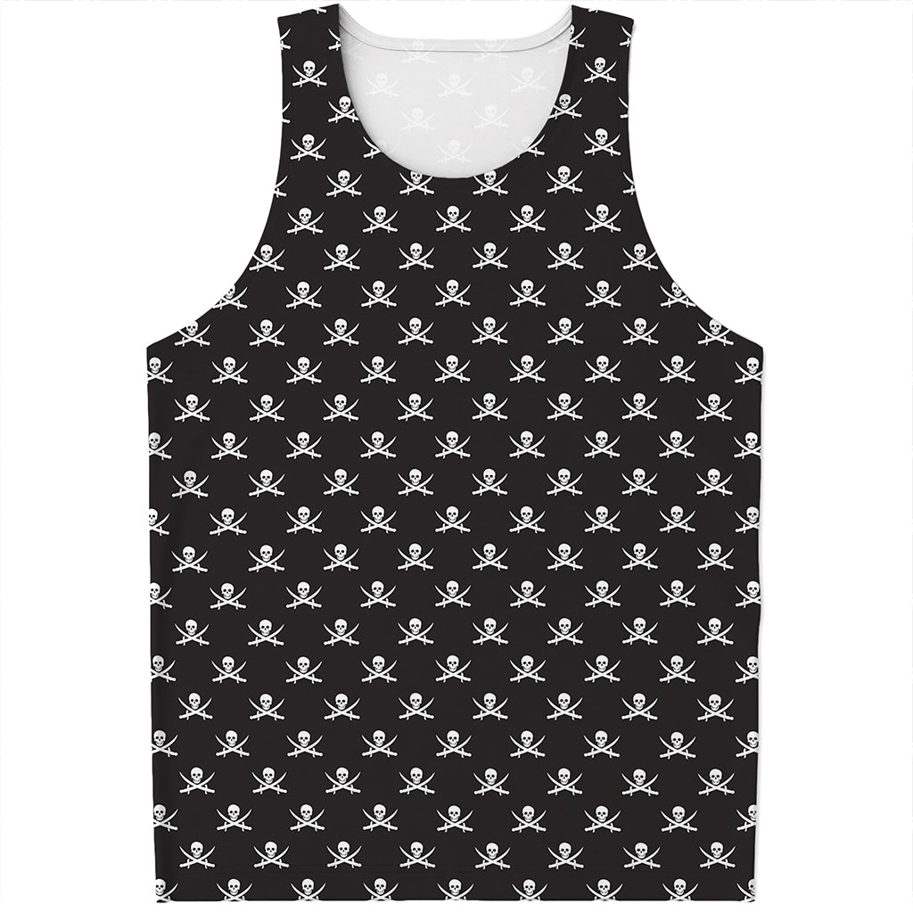 Pirate Skull Symbol Pattern Print Men's Tank Top