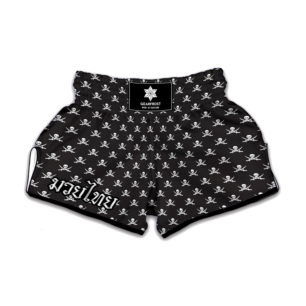 Pirate Skull Symbol Pattern Print Muay Thai Boxing Shorts