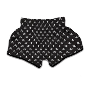 Pirate Skull Symbol Pattern Print Muay Thai Boxing Shorts