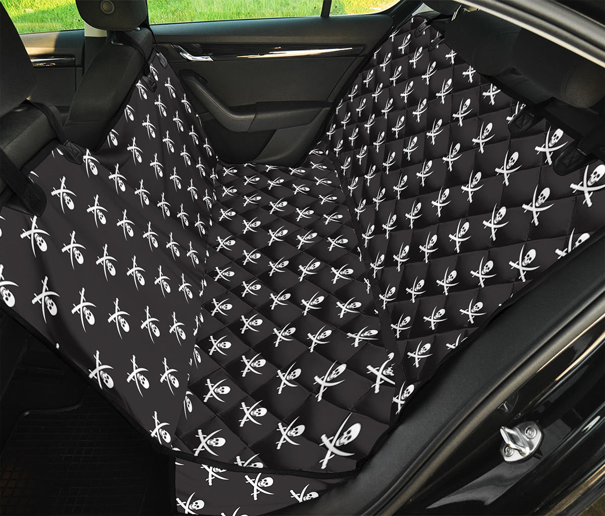 Pirate Skull Symbol Pattern Print Pet Car Back Seat Cover