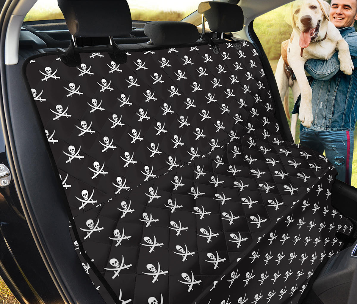 Pirate Skull Symbol Pattern Print Pet Car Back Seat Cover