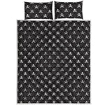 Pirate Skull Symbol Pattern Print Quilt Bed Set