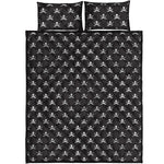 Pirate Skull Symbol Pattern Print Quilt Bed Set