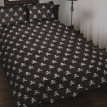 Pirate Skull Symbol Pattern Print Quilt Bed Set