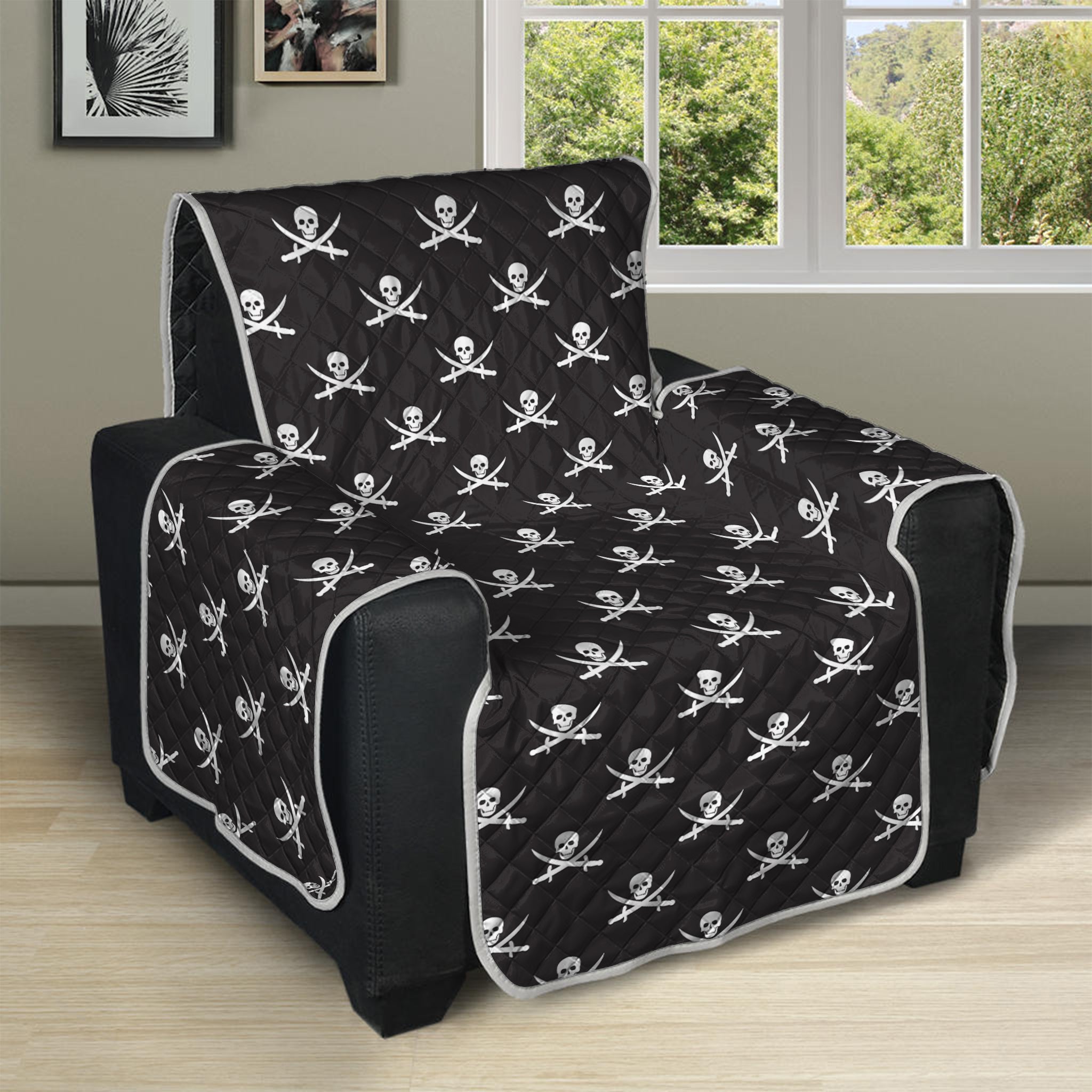 Pirate Skull Symbol Pattern Print Recliner Protector