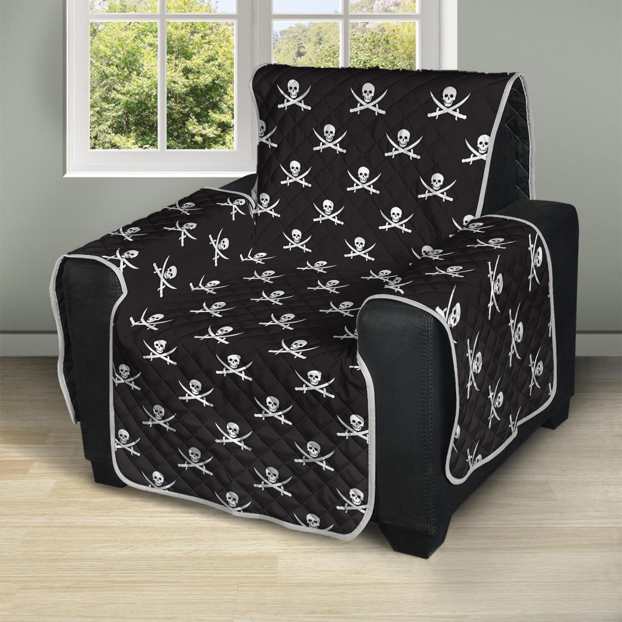 Pirate Skull Symbol Pattern Print Recliner Protector