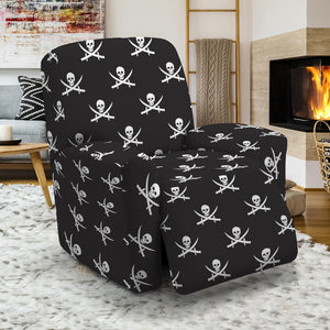 Pirate Skull Symbol Pattern Print Recliner Slipcover