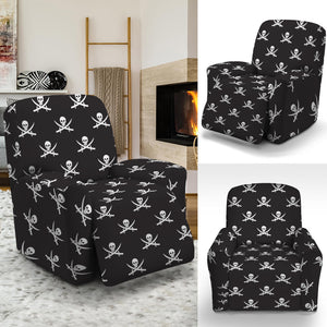 Pirate Skull Symbol Pattern Print Recliner Slipcover