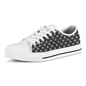 Pirate Skull Symbol Pattern Print White Low Top Shoes