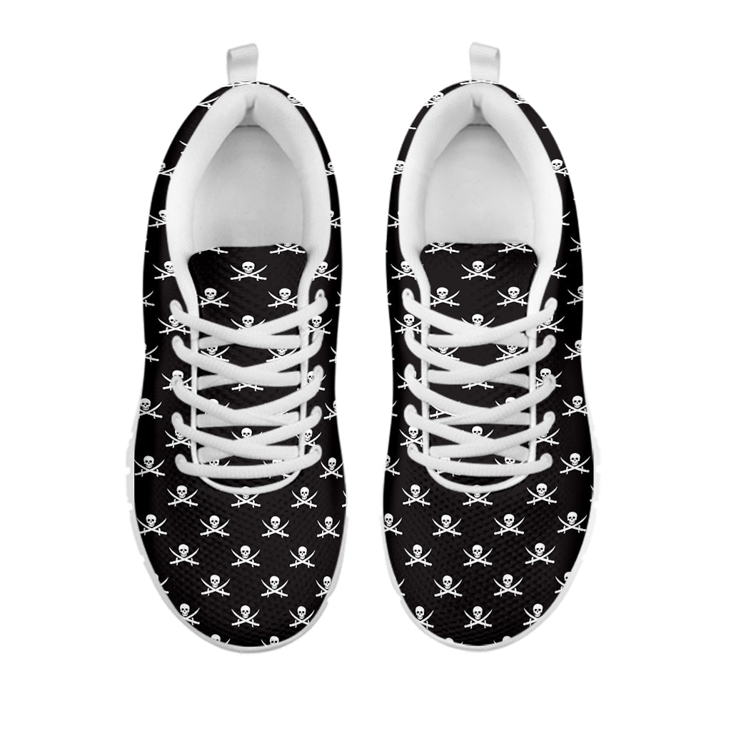 Pirate Skull Symbol Pattern Print White Sneakers