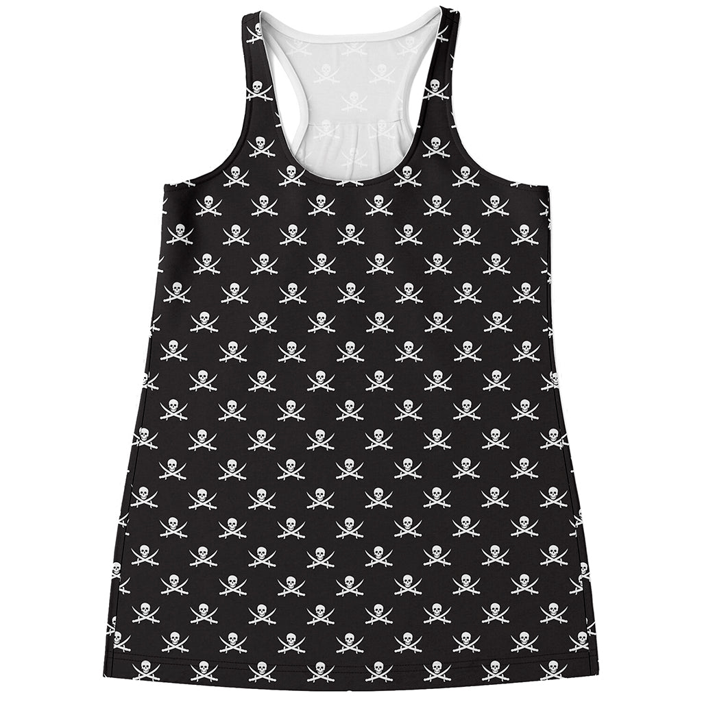 Pirate Skull Symbol Pattern Print Women's Racerback Tank Top