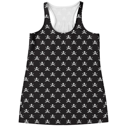 Pirate Skull Symbol Pattern Print Women's Racerback Tank Top