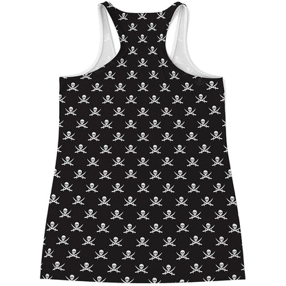 Pirate Skull Symbol Pattern Print Women's Racerback Tank Top