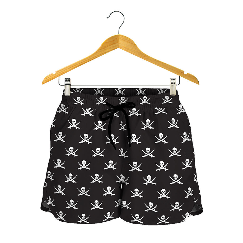 Pirate Skull Symbol Pattern Print Women's Shorts