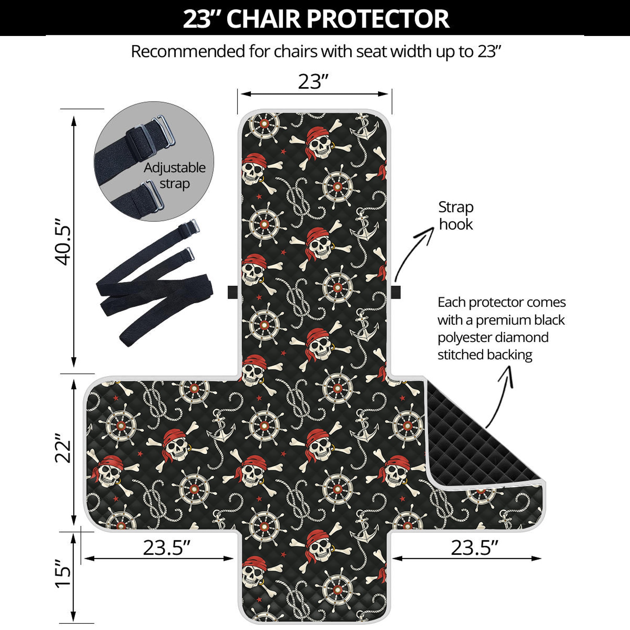 Pirate Theme Pattern Print Armchair Protector