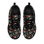 Pirate Theme Pattern Print Black Sneakers