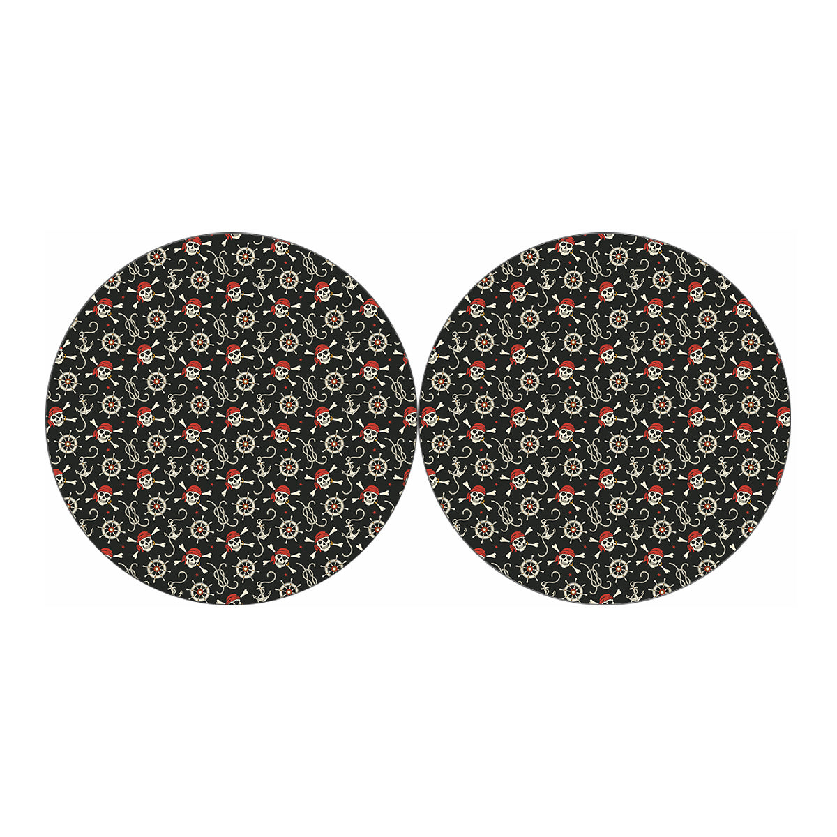Pirate Theme Pattern Print Car Coasters