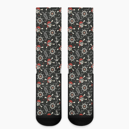 Pirate Theme Pattern Print Crew Socks