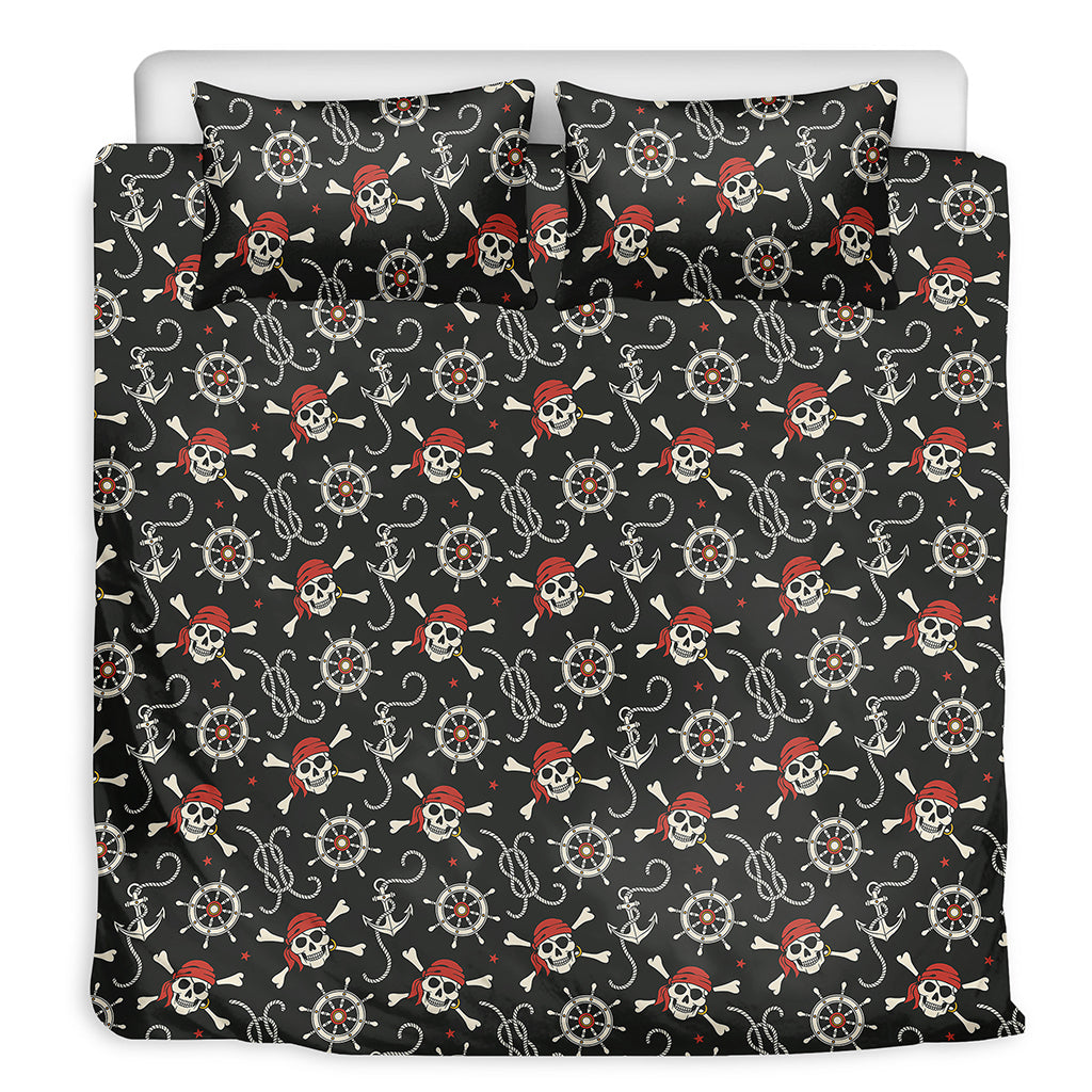 Pirate Theme Pattern Print Duvet Cover Bedding Set