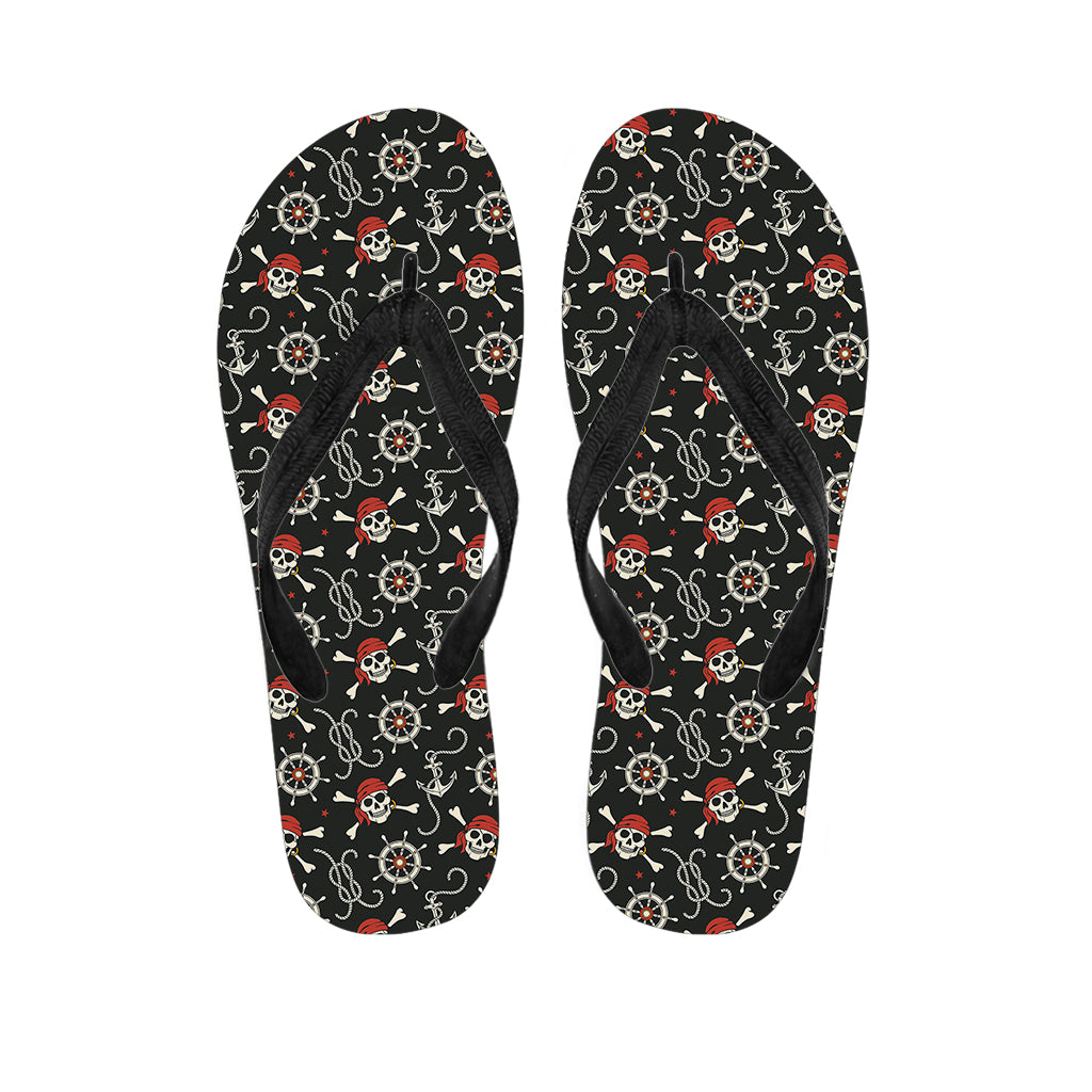 Pirate Theme Pattern Print Flip Flops