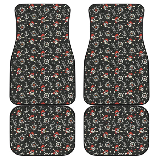 Pirate Theme Pattern Print Front and Back Car Floor Mats