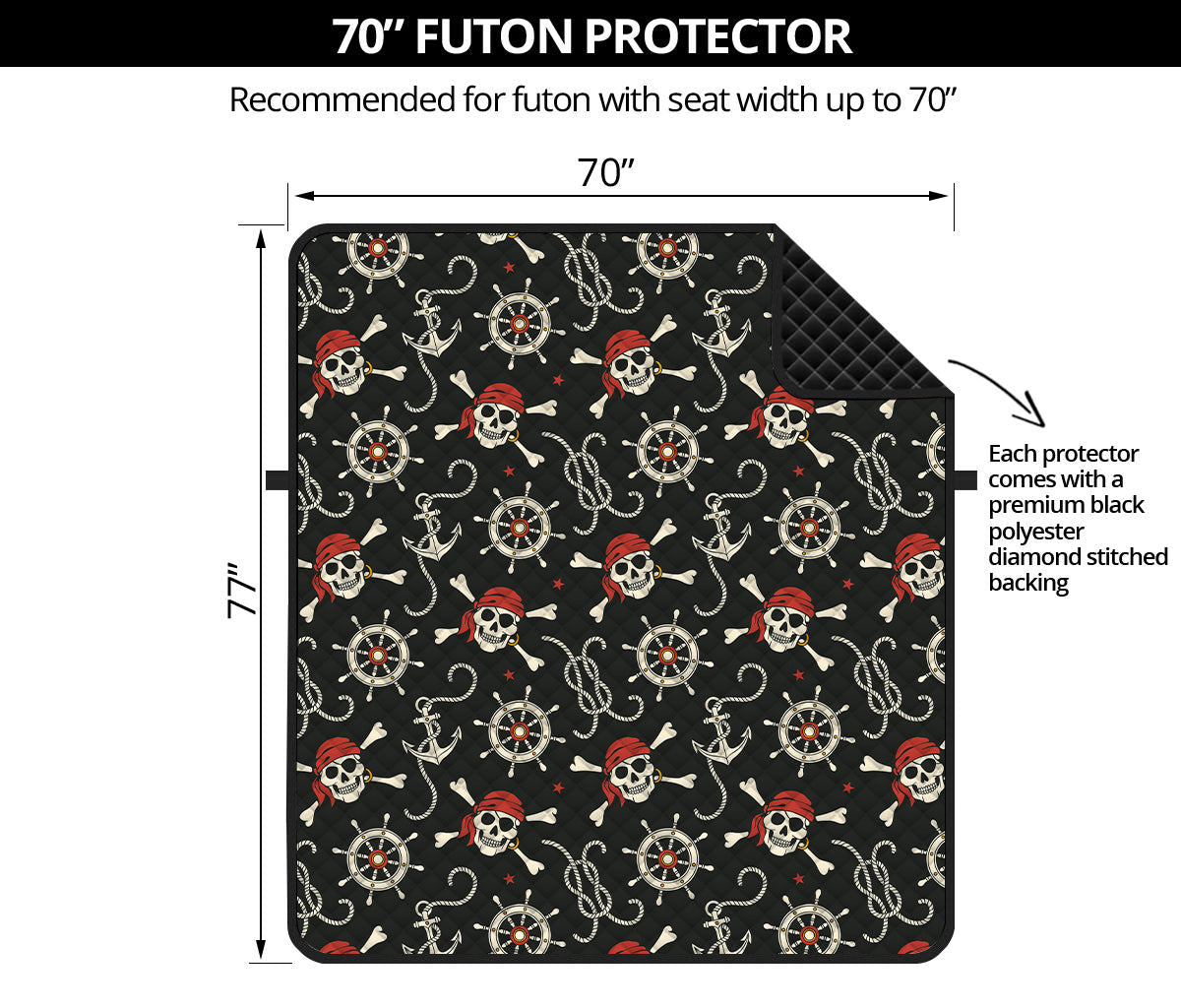 Pirate Theme Pattern Print Futon Protector