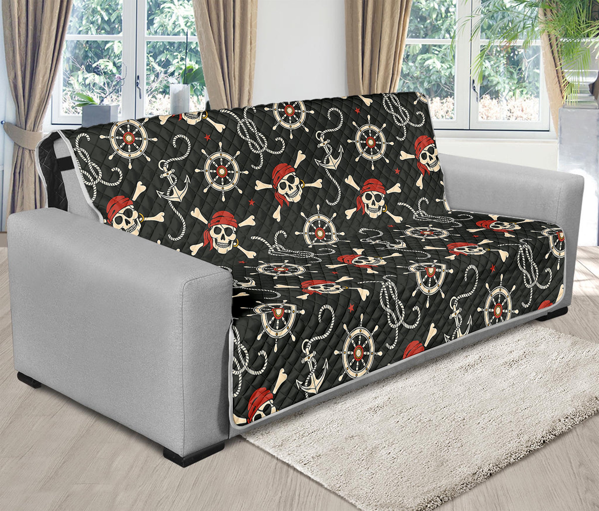 Pirate Theme Pattern Print Futon Protector