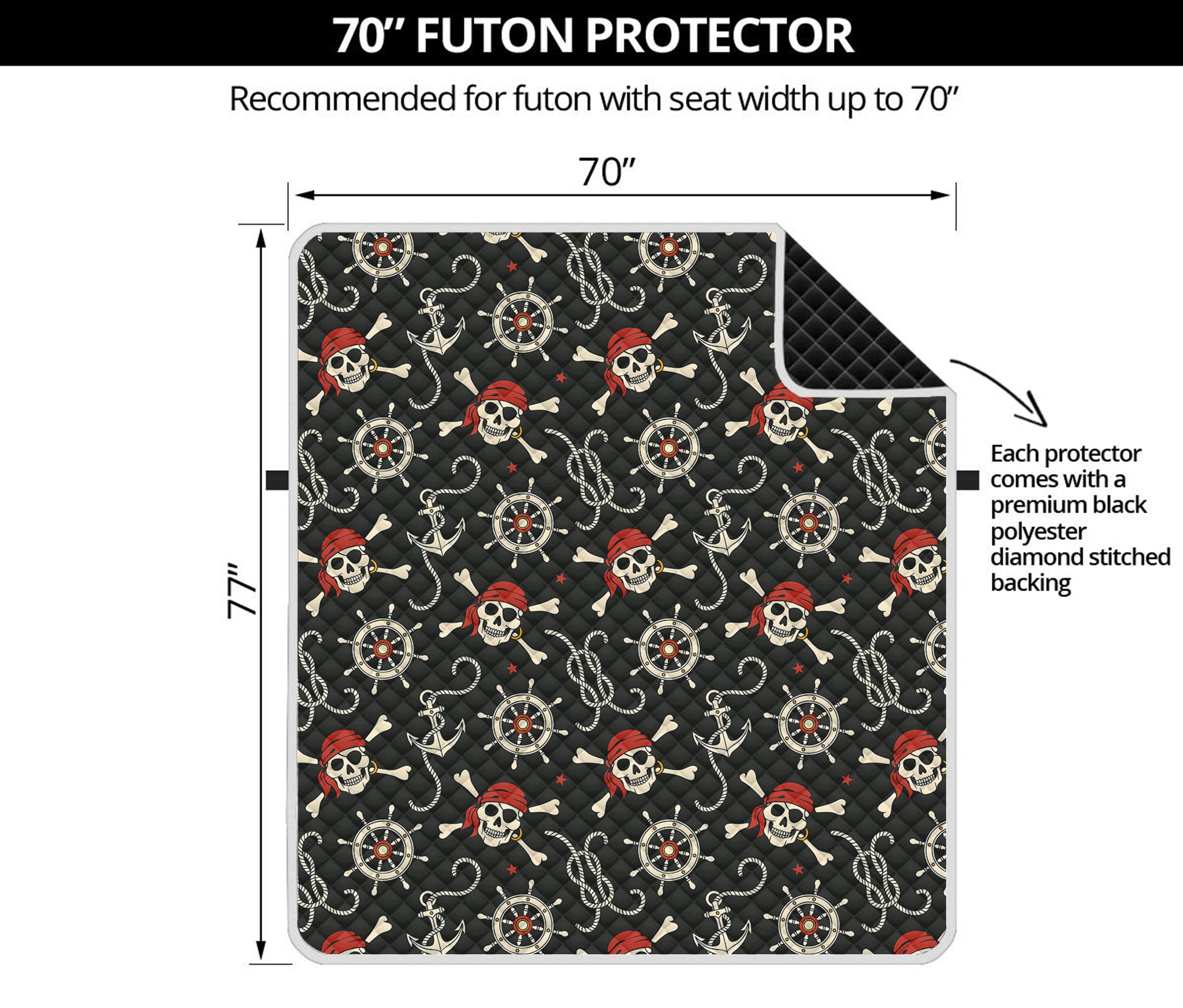 Pirate Theme Pattern Print Futon Protector