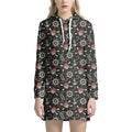 Pirate Theme Pattern Print Pullover Hoodie Dress