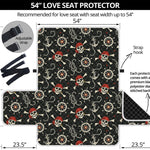 Pirate Theme Pattern Print Loveseat Protector