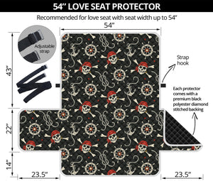 Pirate Theme Pattern Print Loveseat Protector