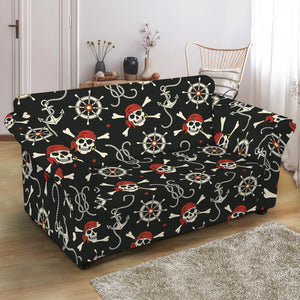 Pirate Theme Pattern Print Loveseat Slipcover